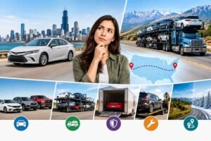 Car shipping cost factors including distance, vehicle type, transport method, route, and vehicle condition in the USA