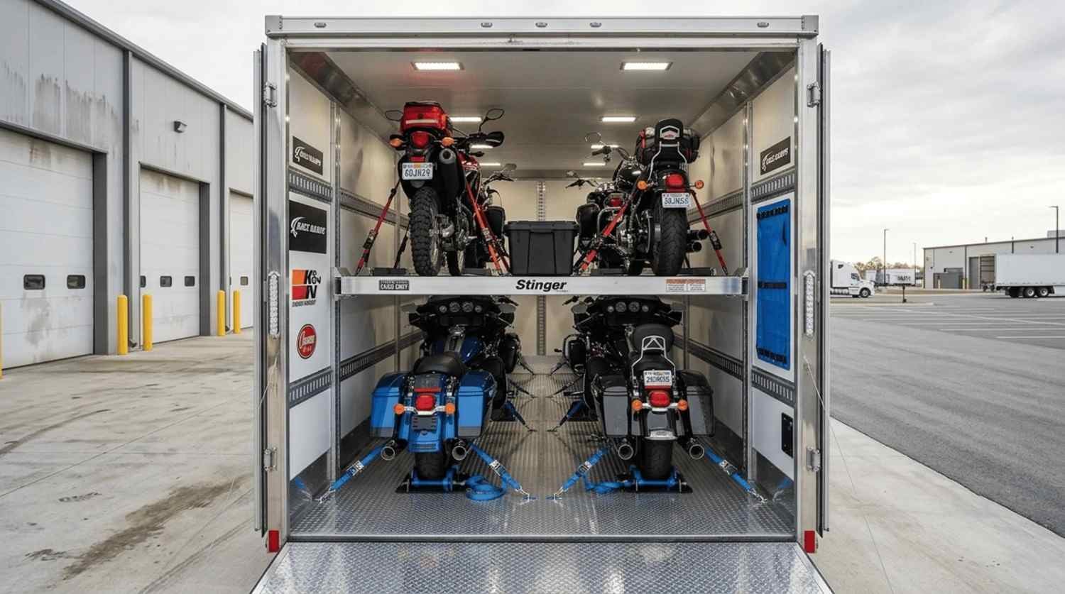 Enclosed motorcycle transport for secure bike shipping