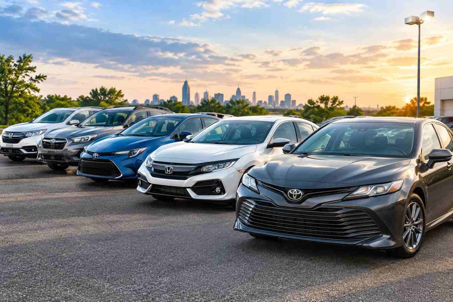 Most reliable used cars to buy in 2026 parked at a dealership in the USA