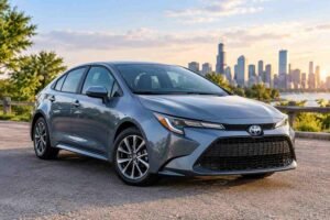 Used Toyota Corolla Hybrid sedan with fuel-efficient hybrid technology